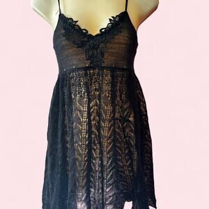 Black lace babydoll dress goth